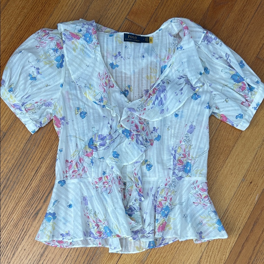 Polo by Ralph Lauren Floral Blouse - Blue, Pink, Yellow
